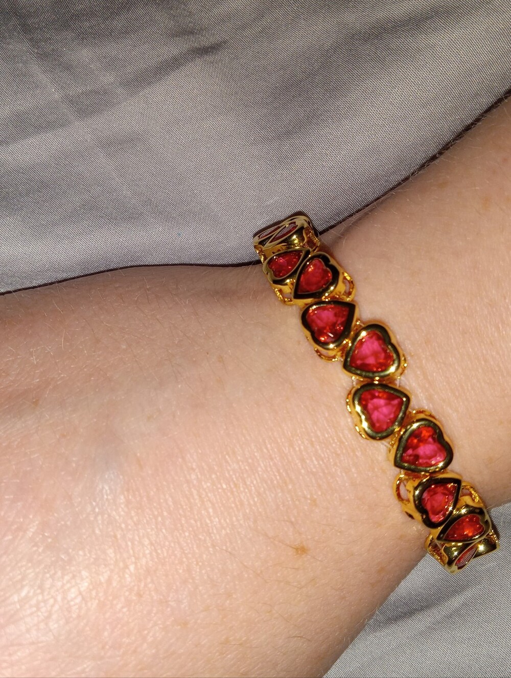 Red and Gold Heart Bracelet